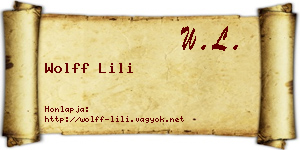 Wolff Lili névjegykártya
