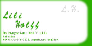 lili wolff business card